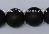 CBS09 15.5 inches 20mm round black stone beads wholesale