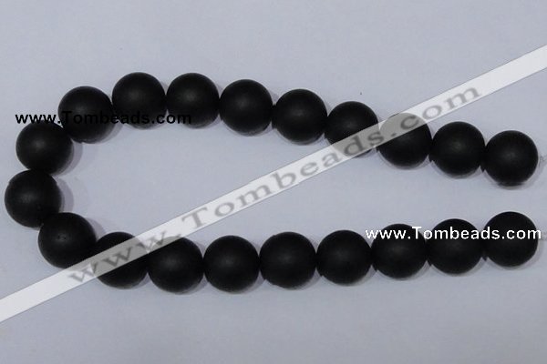 CBS09 15.5 inches 20mm round black stone beads wholesale