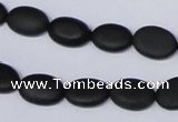 CBS10 15.5 inches 10*12mm oval black stone beads wholesale