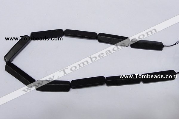 CBS15 15.5 inches 12*40mm cylinder black stone beads wholesale