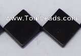 CBS17 15.5 inches 20*20mm diamond black stone beads wholesale