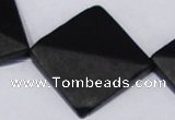 CBS18 15.5 inches 30*30mm diamond black stone beads wholesale