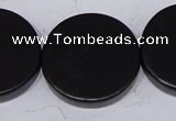 CBS20 15.5 inches 30mm coin black stone beads wholesale