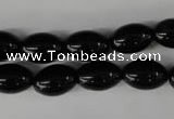 CBS202 15.5 inches 10*14mm rice blackstone beads wholesale