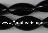 CBS204 15.5 inches 15*30mm rice blackstone beads wholesale