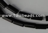 CBS208 15.5 inches 5*12mm tube blackstone beads wholesale