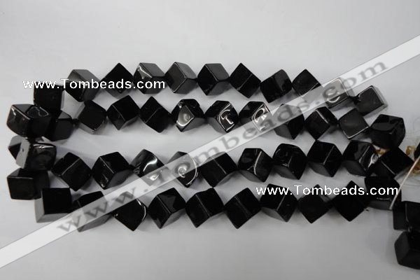 CBS225 15.5 inches 12*12mm cube blackstone beads wholesale