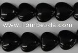 CBS232 15.5 inches 14*14mm heart blackstone beads wholesale