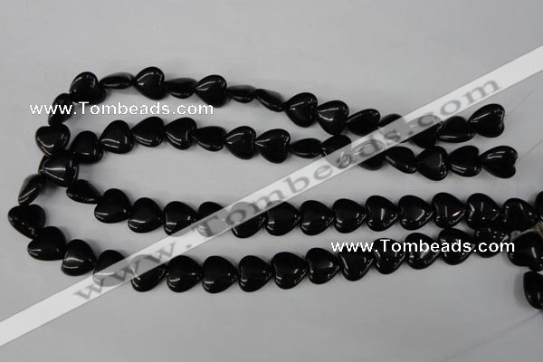 CBS232 15.5 inches 14*14mm heart blackstone beads wholesale