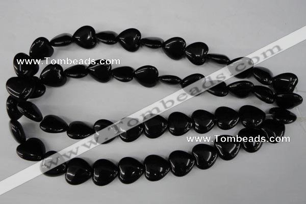 CBS233 15.5 inches 16*16mm heart blackstone beads wholesale