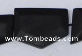 CBS24 15.5 inches 20*30mm freeform black stone beads wholesale