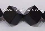 CBS25 15.5 inches 15*15mm cube black stone beads wholesale