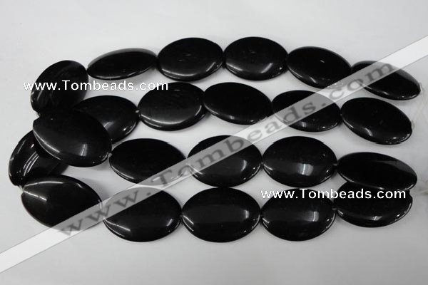 CBS254 15.5 inches 25*35mm oval blackstone beads wholesale