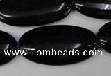 CBS255 15.5 inches 18*40mm oval blackstone beads wholesale