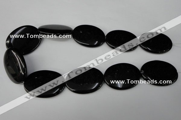 CBS256 15.5 inches 30*40mm oval blackstone beads wholesale