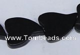 CBS26 15.5 inches 20*26mm heart black stone beads wholesale