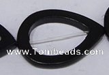 CBS30 15.5 inches 30*40mm teardrop black stone beads wholesale