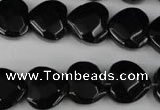 CBS305 15.5 inches 15*15mm faceted heart blackstone beads wholesale