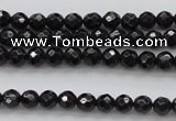 CBS503 15.5 inches 4mm faceted round A grade black spinel beads