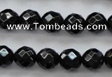 CBS504 15.5 inches 7mm faceted round A grade black spinel beads