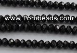 CBS506 15.5 inches 2*3mm faceted rondelle A grade black spinel beads