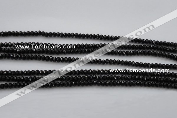 CBS506 15.5 inches 2*3mm faceted rondelle A grade black spinel beads