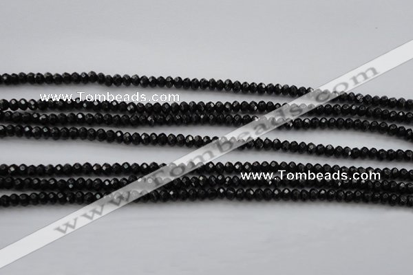 CBS507 15.5 inches 2*4mm faceted rondelle A grade black spinel beads