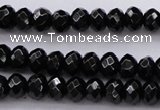 CBS508 15.5 inches 4*6mm faceted rondelle A grade black spinel beads