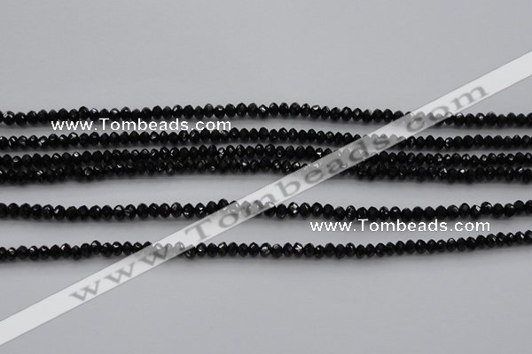 CBS511 15.5 inches 2*3mm faceted rondelle AA grade black spinel beads