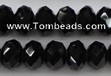 CBS516 15.5 inches 6*8mm faceted rondelle AA grade black spinel beads