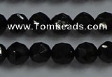 CBS525 15.5 inches 6mm faceted round natural black spinel beads