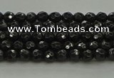 CBS534 15.5 inches 3mm faceted round black spinel beads