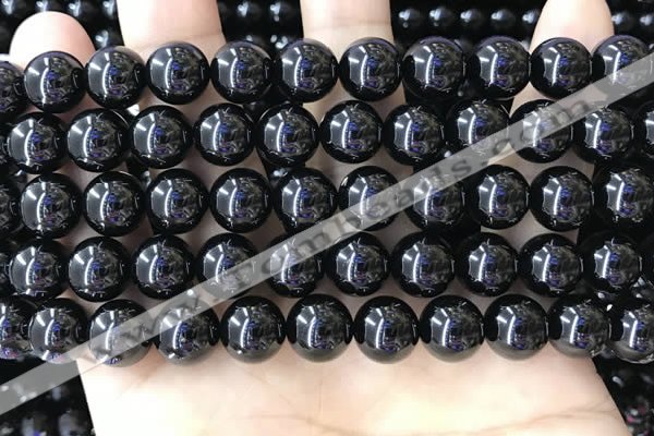 CBS543 15.5 inches 10mm round black spinel gemstone beads