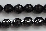 CBS557 15.5 inches 8mm faceted round AA grade black spinel beads