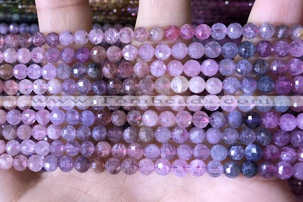 CBS560 15.5 inches 4mm faceted round pink spinel beads wholesale