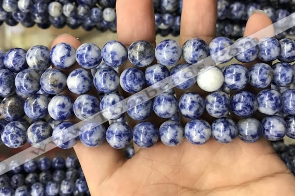 CBS604 15.5 inches 12mm round blue spot stone beads wholesale