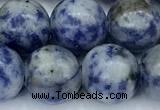 CBS615 15 inches 10mm round blue spot stone beads, 2mm hole