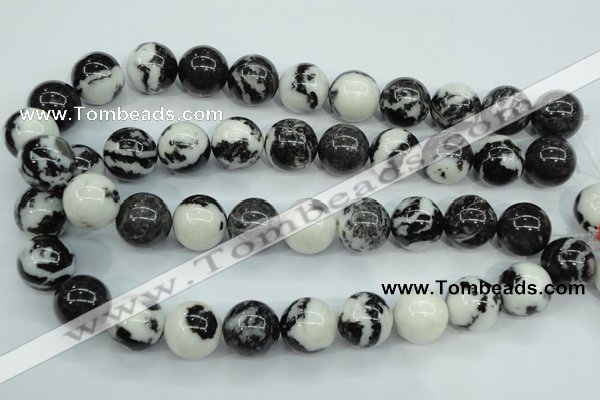 CBW107 15.5 inches 18mm round black & white jasper beads