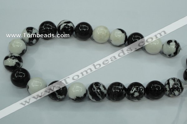 CBW108 15.5 inches 20mm round black & white jasper beads