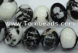 CBW115 15.5 inches 12*16mm rondelle black & white jasper beads