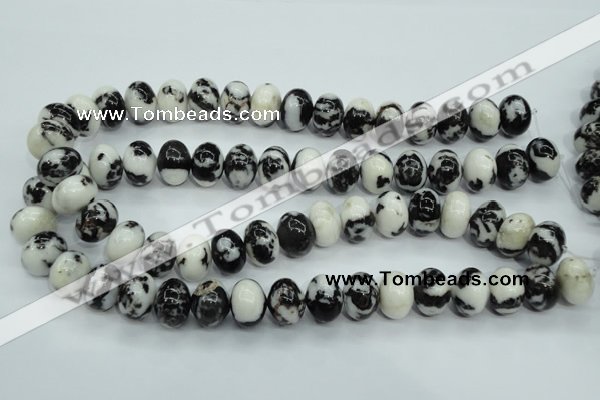 CBW115 15.5 inches 12*16mm rondelle black & white jasper beads