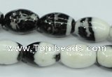 CBW120 15.5 inches 13*18mm rice black & white jasper beads