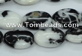 CBW125 15.5 inches 13*18mm oval black & white jasper beads