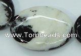 CBW129 15.5 inches 30*40mm oval black & white jasper beads