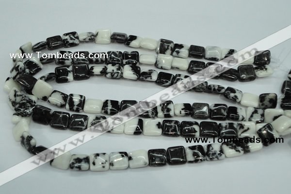 CBW133 15.5 inches 12*12mm square black & white jasper beads