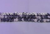 CBW150 15.5 inches 4mm round matte black & white jasper beads