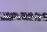 CBW151 15.5 inches 6mm round matte black & white jasper beads