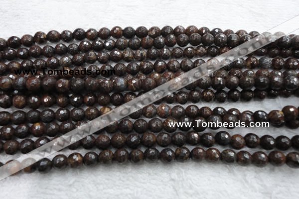 CBZ103 15.5 inches 6mm faceted round bronzite gemstone beads