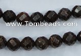 CBZ104 15.5 inches 8mm faceted round bronzite gemstone beads