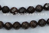 CBZ104 15.5 inches 8mm faceted round bronzite gemstone beads